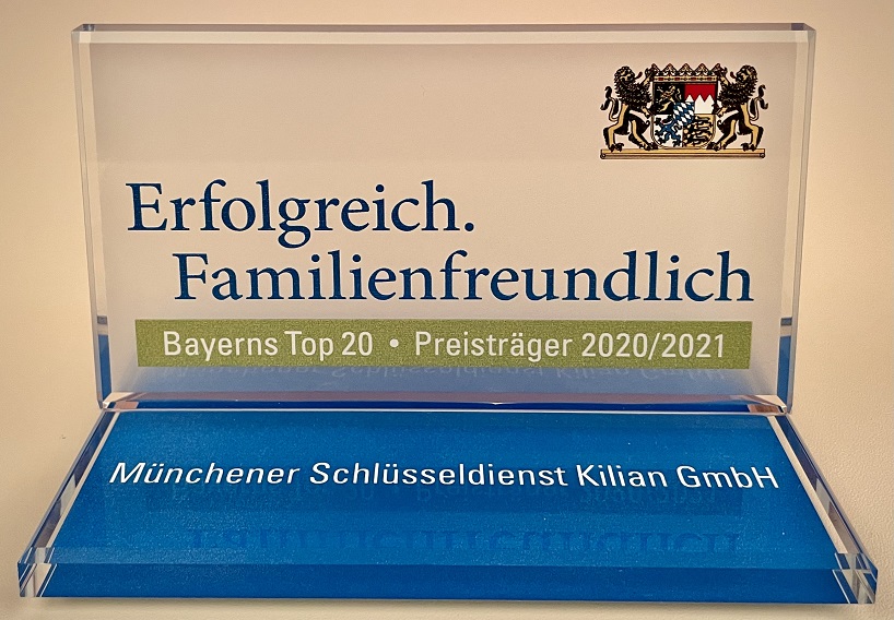2021 Erfolgreich Familienfreundlich Preistrger Mnchener Schlsseldienst Kilian 1 Web