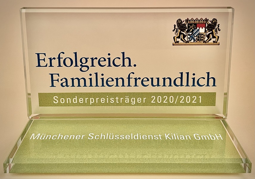 2021 Erfolgreich Familienfreundlich Sonderpreistrger Mnchener Schlsseldienst Kilian 1 Web