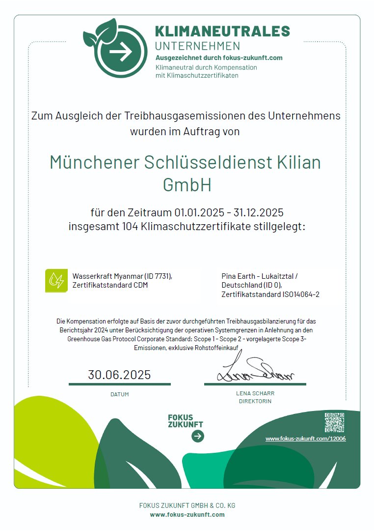2025 MSD Klimaneutral Urkunde